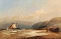 John Wilson British 17711855 On the Beach by a Fishing Village