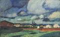 Heinrich Hartung German 18881966 Village with Stormy Sky