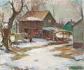 Carl William Peters American 18971980 Barn in Winter