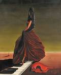 Jorge Noceda Sanchez DominicanAmerican 19311987 Surrealist Woman on Piano