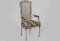 104 Louis XVI Style Cane Back Arm Chair with Silk Stri