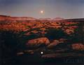 John Pfahl American b 1939 Two Photographs Moonrise over Pie Pan Capitol Reef National Park Utah