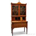 Federalstyle Inlaid Mahogany Glazed DeskBookcase