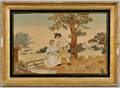 George III Watercolor and Silk Embroidered Scene