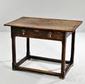 William amp Mary Oak Onedrawer Tavern Table