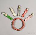 Five Ceramic Dolls and a Strand of Ceramic Beads 