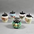 Five Mount Washingtontype Biscuit Jars