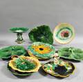 Ten Majolica Pottery Items