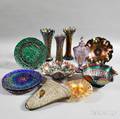 Twelve Pieces of Carnival Glass