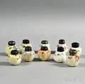 Ten Mount Washington Lobed Glass Salt Shakers