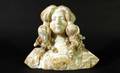 203 White Alabaster Bust of a Woman Measuring 16