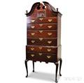 Queen Annestyle Stained Cherry Bonnettop High Chest