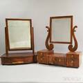 Two Federal Mahogany Veneer Dressing Mirrors