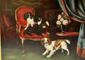 Continental School 20th Century Portrait of Two King Charles Spaniels