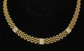 186 18Kt Yellow Gold Ladies Mesh Necklace with 3