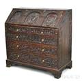 Georgianstyle Carved Oak Slantlid Desk