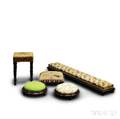 Five Upholstered Footstools 