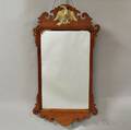 Chippendalestyle Carved Tiger Maple Scrollframe Mirror