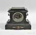 Belgian Black Slate Mantel Clock