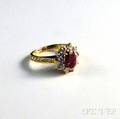22kt Gold Diamond and Ruby Ring