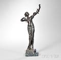 Continental School 20th Century Bronze Figure of a Maiden with an Asp
