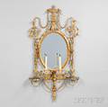 George III Giltwood and Composite Mirror with Twolight Armature