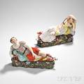 Pair of Staffordshire Earthenware Anthony and Cleopatra Figures