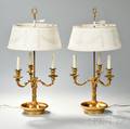 Pair of Louis XVIstyle Giltbronze Bouillotte Lamps