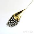 Batia Wang 18kt Gold Diamond and Feather Brooch