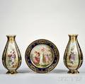 Royal Vienna Cabinet Plate and Pair of Vases