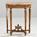 Louis XVIstyle Marbletop Giltwood Table