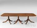 Regencystyle Inlaid Mahogany Triplepedestal Dining Table