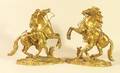 153 Pair of Bronze Marly Horse Sculptures the 1735 Or