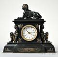 Egyptian Revival Ebonized Clock