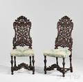 Pair of Carved AngloPortuguesestyle Mahogany Side Chairs