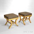Pair of Regencystyle Giltwood Stools