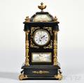 Giltbronzemounted Carriage Clock with Handpainted Limoges Enamel Panels
