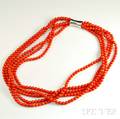 Fivestrand Coral Bead Necklace
