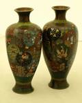 110 PAIR OF CLOISONNE ENAMEL VASES