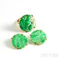 14kt Gold and Jade Suite