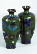 109 PAIR OF CLOISONNE ENAMEL VASES