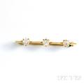 Antique 14kt Gold and Diamond Bar Pin