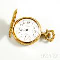 Art Nouveau 14kt Gold Waltham Ladys Pocket Watch