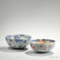 Two Large Imari Scalloped Bowls