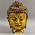 Cast Bronze Buddha Head