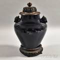 Blueglazed Covered Jar
