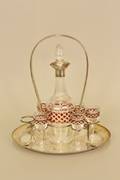 Glass Liquor Decanter Set with Cordials