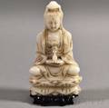 White Marbled Stone Carving of Guanyin
