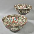 Two Rose Medallion Punch Bowls