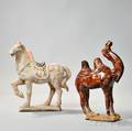 Pottery Figures of a Horse and a Camel